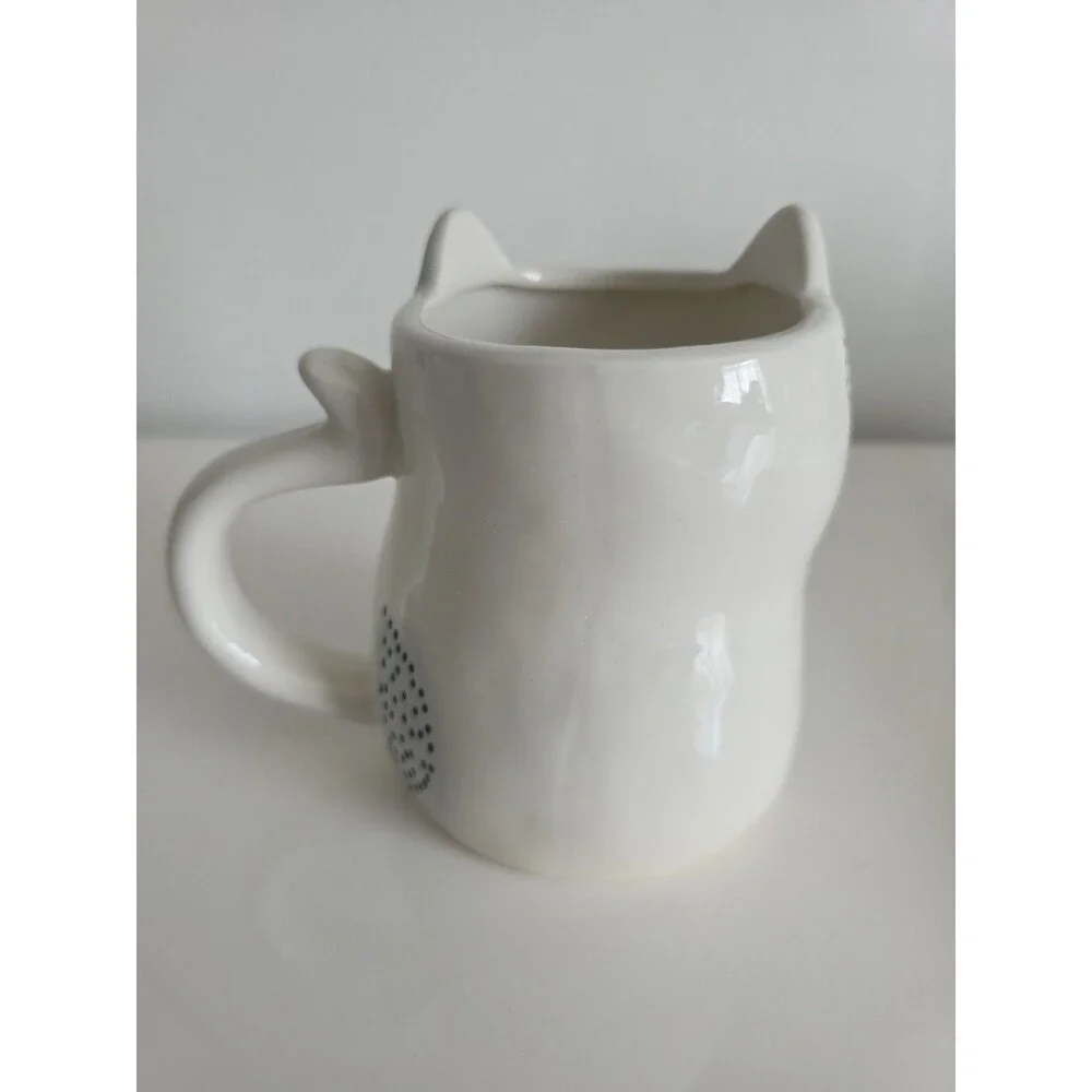 Cat Face Ceramic Mugs Set of 4 10oz Stoneware Coffee‎ Cups 1 Cracked
